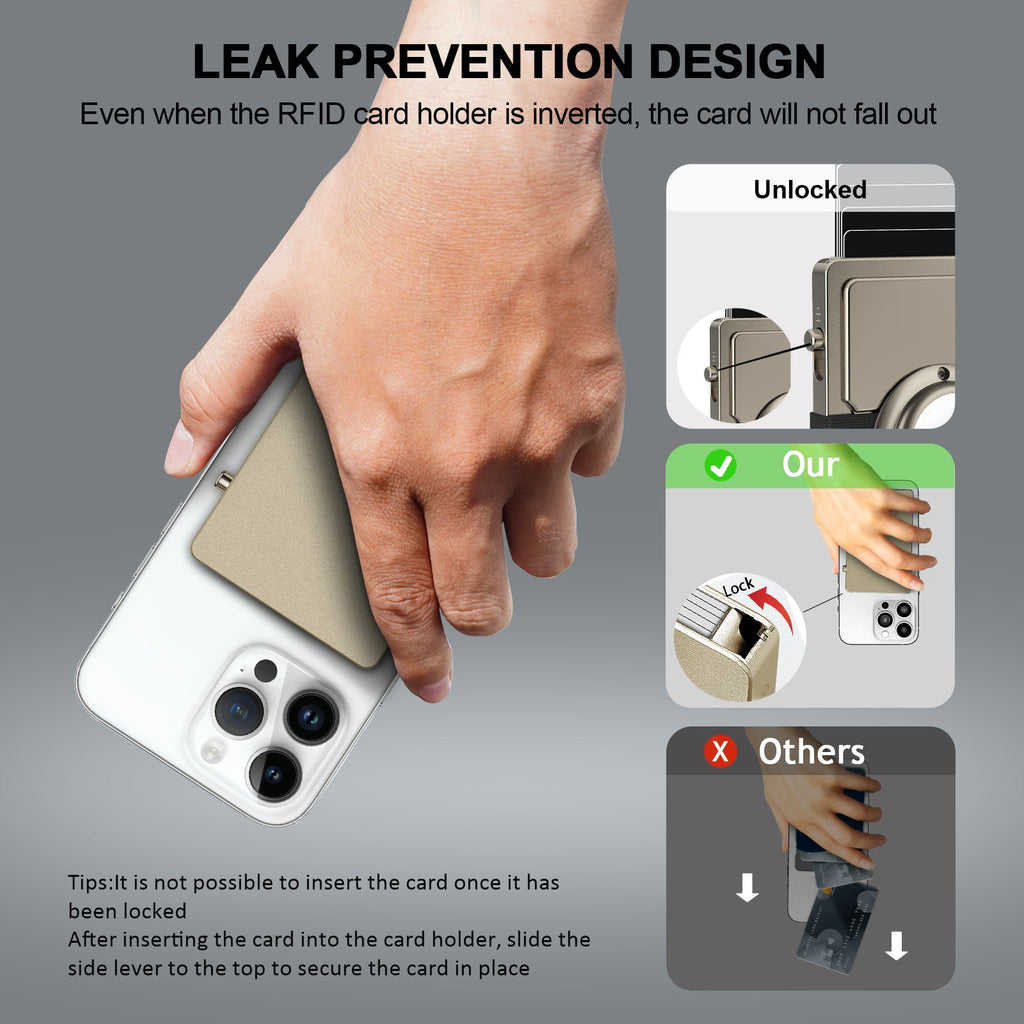 -Aluminum Pop Up Slide Rfid Slim Card Holder Wallet With Airtag Holder